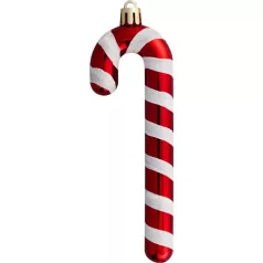   MagicHome karácsonyfadekoráció, nyalóka, fehér-piros, 12,5 cm, 6 db-os csomag