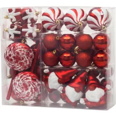 MagicHome karácsonyfa gömbök, 47 db, piros