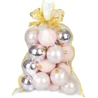 MagicHome karácsonyi gömbök, 20 db, rózsaszín, 6 cm