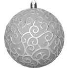 MagicHome karácsonyi gömbök, 3 db-os szett, ezüst, 10 cm