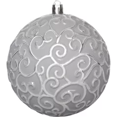 MagicHome karácsonyi gömbök, 3 db-os szett, ezüst, 10 cm