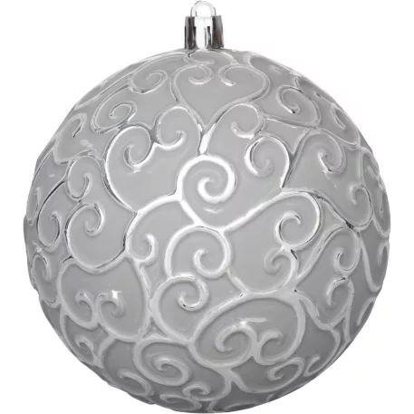 MagicHome karácsonyi gömbök, 3 db-os szett, ezüst, 10 cm