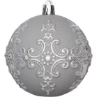 MagicHome karácsonyi gömbök, 3 db-os szett, ezüst, 8 cm