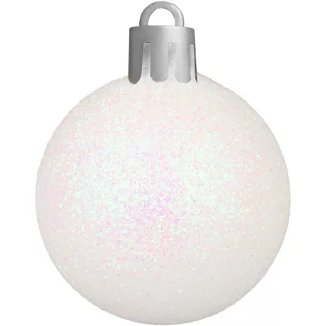 MagicHome karácsonyfa gömbök, 21 db, fehér-ezüst