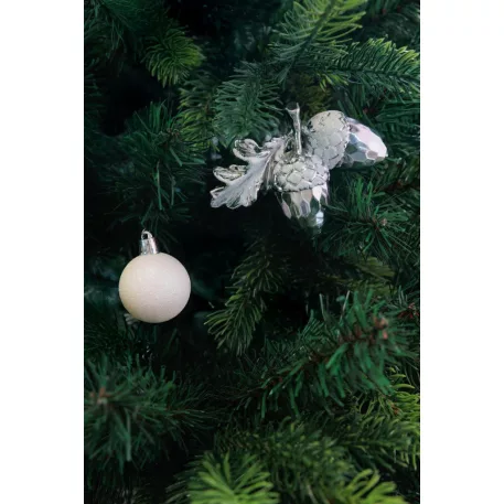 MagicHome karácsonyfa gömbök, 21 db, fehér-ezüst