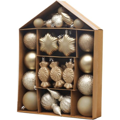 MagicHome karácsonyfa gömbök, 32 db, pezsgő színű