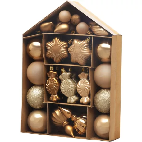 MagicHome karácsonyfa gömbök, 32 db, pezsgő színű