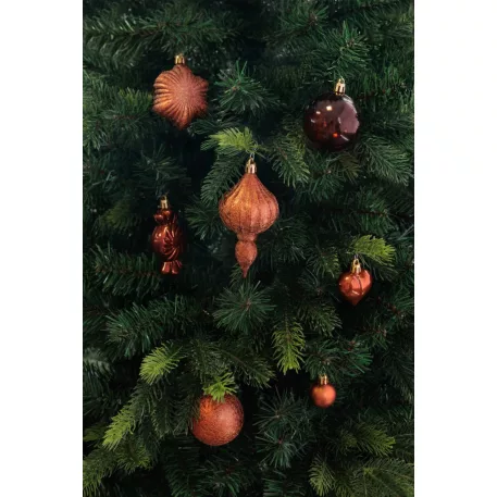 MagicHome karácsonyi gömbök, 32 db, réz