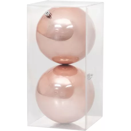 MagicHome karácsonyi gömbök, 2 db, rózsaszín, karácsonyfára, 12 cm