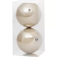   MagicHome karácsonyi gömbök, 2 db, bézs, karácsonyfára, 12 cm