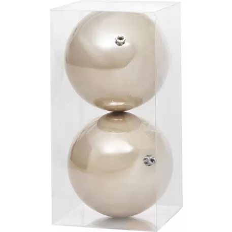 MagicHome karácsonyi gömbök, 2 db, bézs, karácsonyfára, 12 cm