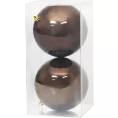 MagicHome karácsonyi gömbök, 2 db, barna, 12 cm