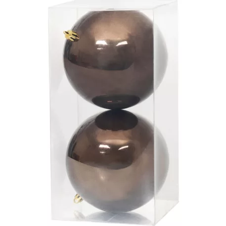 MagicHome karácsonyi gömbök, 2 db, barna, 12 cm