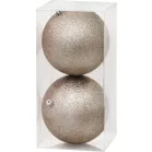 MagicHome karácsonyi gömbök, 2 db, bézs, karácsonyfára, 12 cm