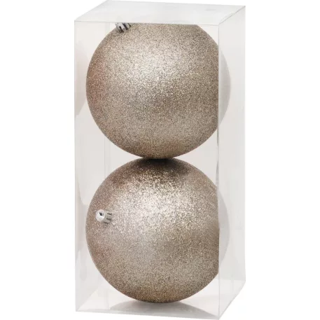 MagicHome karácsonyi gömbök, 2 db, bézs, karácsonyfára, 12 cm