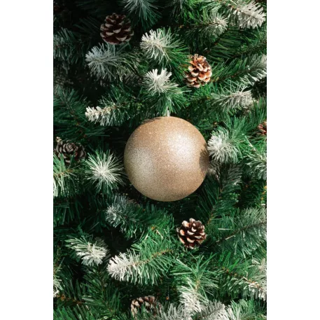 MagicHome karácsonyi gömbök, 2 db, pezsgőszínű, karácsonyfára, 12 cm