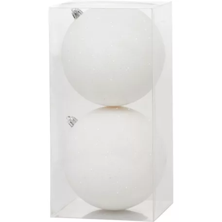 MagicHome karácsonyi gömbök, 2 db, fehér, karácsonyfára, 12 cm