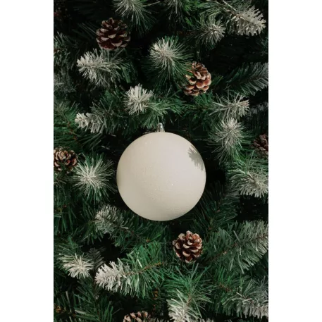 MagicHome karácsonyi gömbök, 2 db, fehér, karácsonyfára, 12 cm