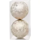 MagicHome karácsonyi gömbök, 2 db, bézs, karácsonyfára, 12 cm