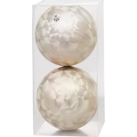 MagicHome karácsonyi gömbök, 2 db, bézs, karácsonyfára, 12 cm