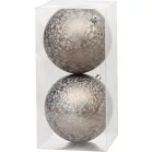 MagicHome karácsonyi gömbök, 2 db, bézs, karácsonyfára, 12 cm