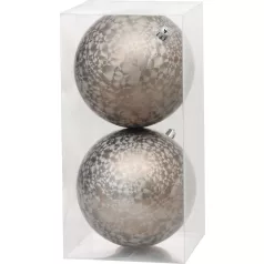   MagicHome karácsonyi gömbök, 2 db, bézs, karácsonyfára, 12 cm