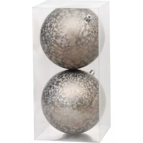 MagicHome karácsonyi gömbök, 2 db, bézs, karácsonyfára, 12 cm