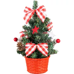   Dekoráció MagicHome Karácsony, feldíszített fa, csillaggal, 21 cm