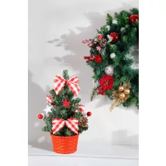   Dekoráció MagicHome Karácsony, feldíszített fa, csillaggal, 21 cm