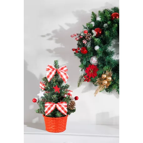 Dekoráció MagicHome Karácsony, feldíszített fa, csillaggal, 21 cm