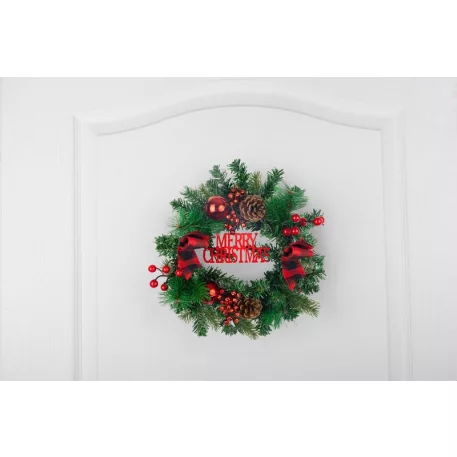 MagicHome karácsonyi koszorú, feldíszített, átmérő 25 cm