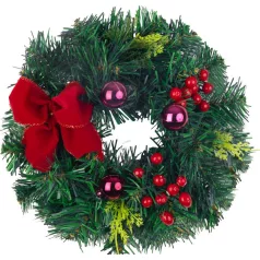   MagicHome karácsonyi koszorú, feldíszített, átmérő 22 cm