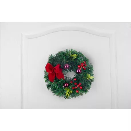 MagicHome karácsonyi koszorú, feldíszített, átmérő 22 cm