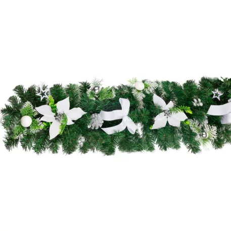 MagicHome karácsonyi dísz, girland, fehér, 200 cm
