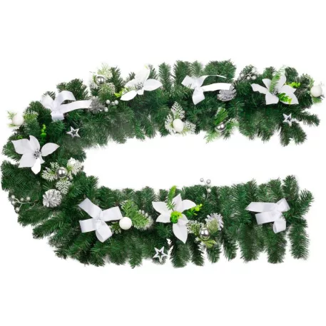 MagicHome karácsonyi dísz, girland, fehér, 200 cm