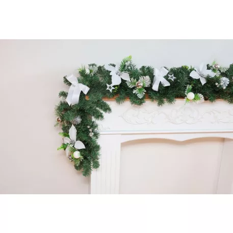 MagicHome karácsonyi dísz, girland, fehér, 200 cm