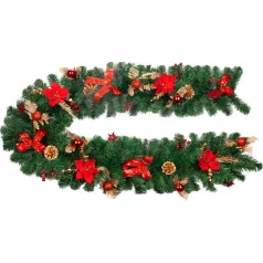 MagicHome karácsonyi dísz, girland, piros, 200 cm