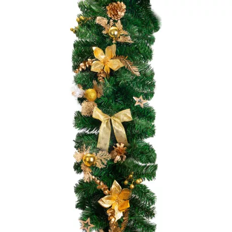 MagicHome karácsonyi dísz, girland, arany, 200 cm