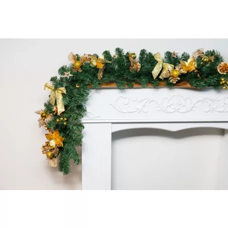 MagicHome karácsonyi dísz, girland, arany, 200 cm