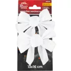 MagicHome Karácsonyi Dekoráció masni, fehér, 2db, 13 x 16 cm