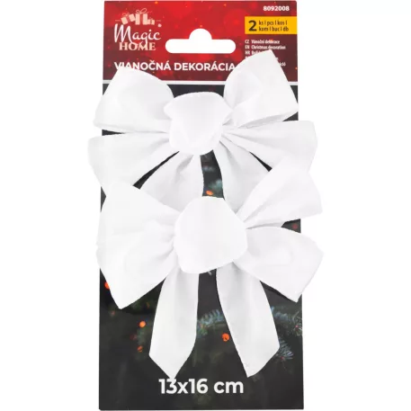 MagicHome Karácsonyi Dekoráció masni, fehér, 2db, 13 x 16 cm