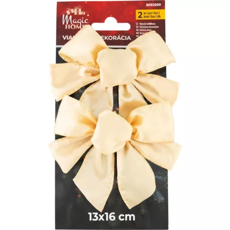 MagicHome Karácsonyi Dekoráció masni, arany, 2db, 13 x 16 cm