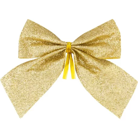 MagicHome Karácsonyi Dekoráció masni, arany, 4 db, 9 x 9 cm