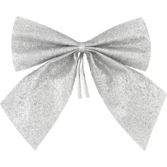   MagicHome Karácsonyi Dekoráció masni, ezüst, 4 db, 9 x 9 cm