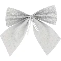   MagicHome Karácsonyi Dekoráció masni, ezüst, 4 db, 9 x 9 cm