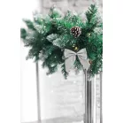 MagicHome Karácsonyi Dekoráció masni, ezüst, 4 db, 9 x 9 cm