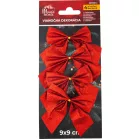 MagicHome Karácsonyi Dekoráció masni, piros, 4 db, 9 x 9 cm