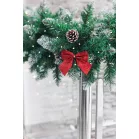 MagicHome Karácsonyi Dekoráció masni, piros, 4 db, 9 x 9 cm