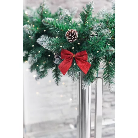 MagicHome Karácsonyi Dekoráció masni, piros, 4 db, 9 x 9 cm