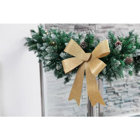 MagicHome Karácsonyi Dekoráció masni, arany, 38 x 30 cm